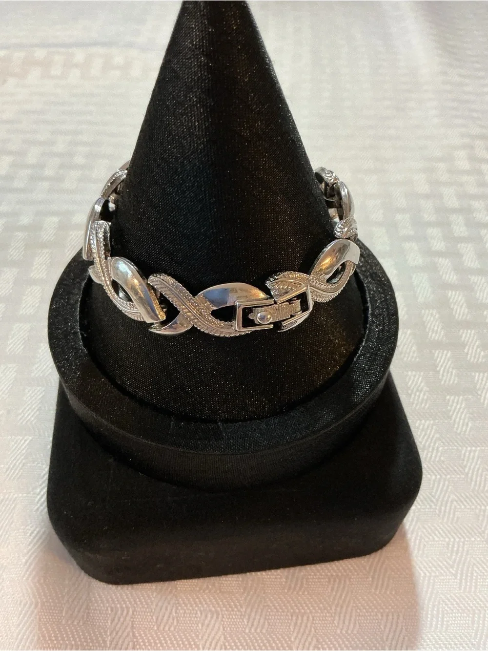 Monet Vintage Silver-Tone Twisted Infinity Link Bracelet